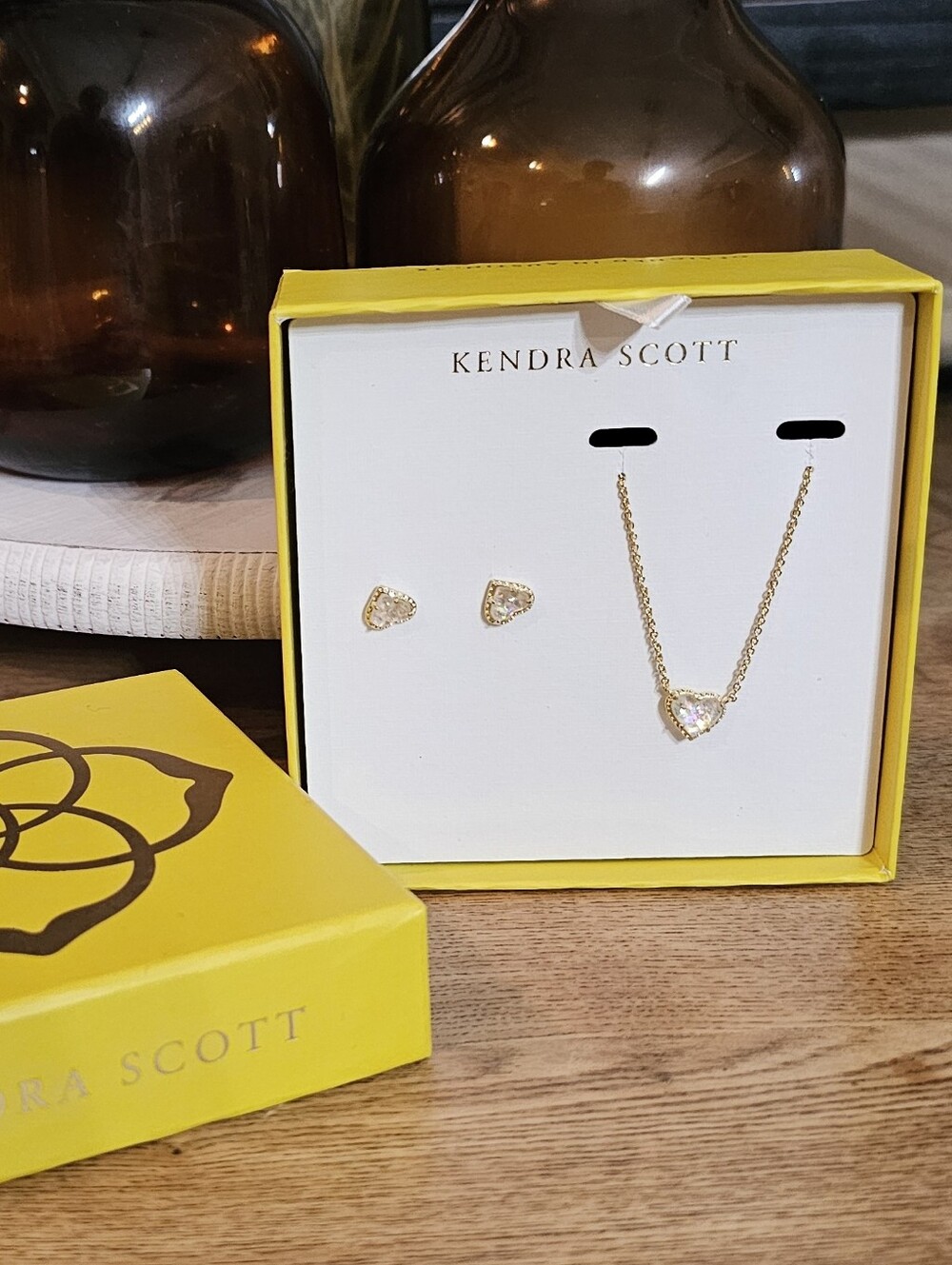Kendra Scott Anna Framed Stud Earrings And Pendant Necklace Set
